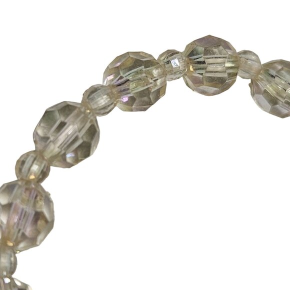 Retro  Transparent Faceted Bead Stretch Bracelet Minimalist Fashion Jewelry - Picture 2 of 3